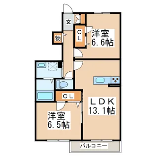 シャーメゾン黒石A.B【1階】の間取り