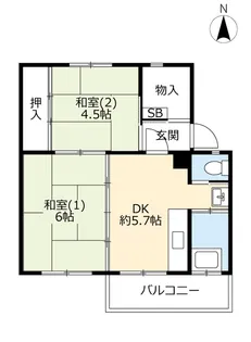 URあけぼの【1階】の間取り