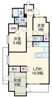プランヴェール南浦和【12階】の間取り