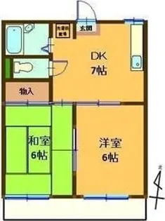 ハイツみやまえB【2階】の間取り