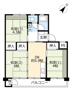 UR習志野台【5階】の間取り