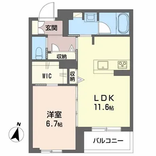 弓張月 上杉【1階】の間取り