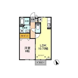 D-room クワトロピーチタウンIV【2階】の間取り