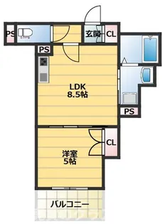 クリエオーレ雁屋西町【1階】の間取り