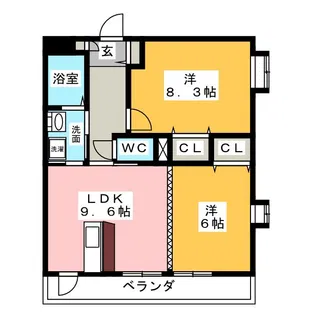 ピースハイランド【2階】の間取り