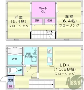 グリュースゴット2【1階】の間取り