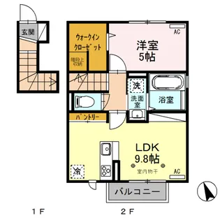 メゾン医大前桜F棟【2階】の間取り