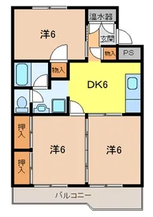 第一及川ハイツ【3階】の間取り