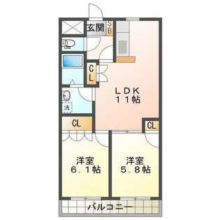 グランメール【1階】の間取り