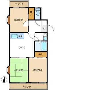メゾンリビエールII(マンスリーマンション)【1階】の間取り