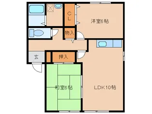 宮崎県都城市姫城町【アパート】の間取り