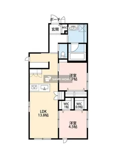 ホワイトプレインズ【1階】の間取り