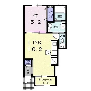 アヴォンリー三本松II【1階】の間取り