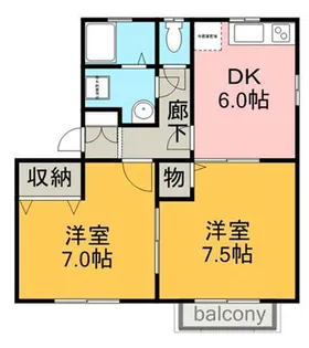 ラ・テルベール桜木 B【2階】の間取り