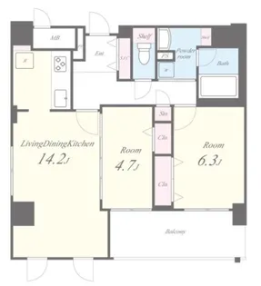 ラ・プリュス【2階】の間取り