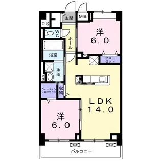 千葉県千葉市美浜区稲毛海岸1【マンション】の間取り
