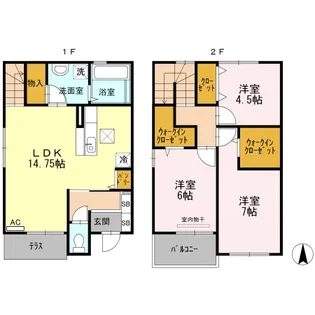 岡山県岡山市北区中仙道2【一戸建】の間取り