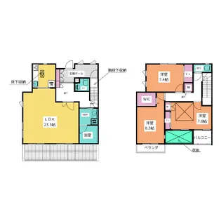 愛知県名古屋市瑞穂区彌富町字円山【一戸建】の間取り