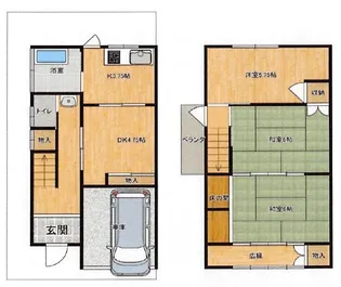 大阪府羽曳野市島泉1【一戸建】の間取り