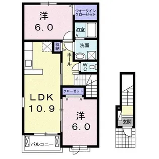 群馬県邑楽郡大泉町大字吉田【アパート】の間取り