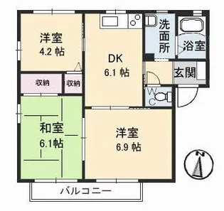 サリーレ太陽II  A棟【1階】の間取り
