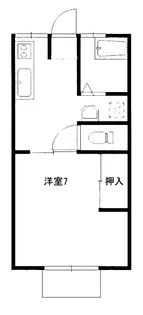 ビバリーハイツB101【1階】の間取り