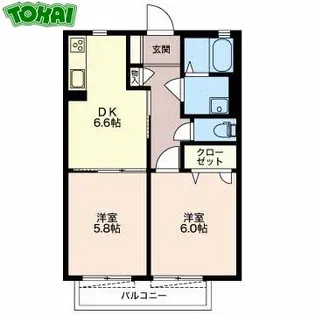 グランデール泉D【2階】の間取り