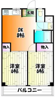 グランドール川秋【3階】の間取り