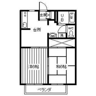 ランドパレス富田西【2階】の間取り