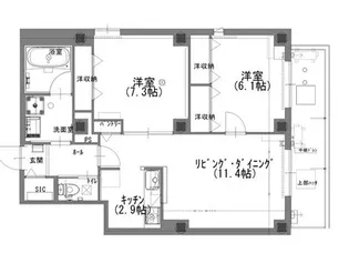 ジャルダン デ グリシーヌ【9階】の間取り