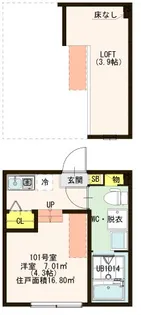 ハーモニーテラス青井V【1階】の間取り