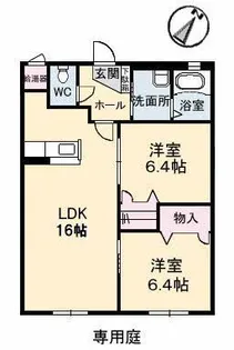 オリーブヴィラ【1階】の間取り