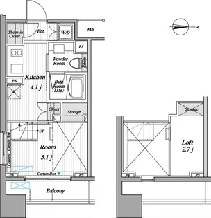 レジディア錦糸町II【2階】の間取り