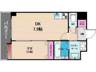 アクアシティ日赤通【6階】の間取り