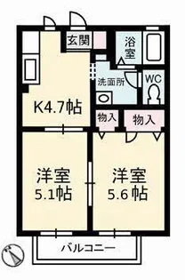 ディアスKY【2階】の間取り