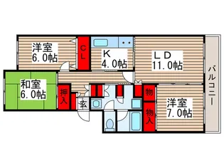 テレパレス船橋三咲B棟【4階】の間取り