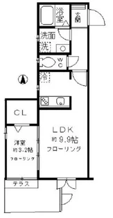 シャンブル三田の間取り