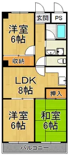 和田ハイツ【3階】の間取り