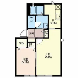 フラット辻A棟【2階】の間取り