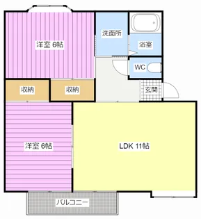 エスペランス広沢B【1階】の間取り