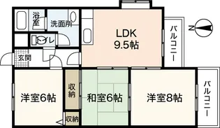Kハイム城南【1階】の間取り