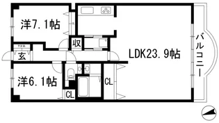 シャンテ川西4号棟【14階】の間取り