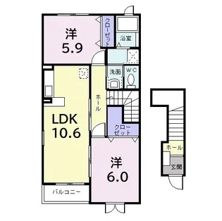 ベルメゾン【2階】の間取り