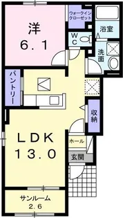 ヴェルドミール・ブリーゼ【1階】の間取り