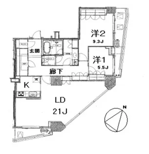 アトラスタワー六本木【11階】の間取り