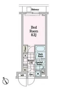 クロノガーデン神楽坂【4階】の間取り