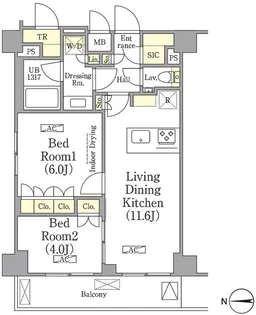 ザ・パークワンズ高輪【5階】の間取り