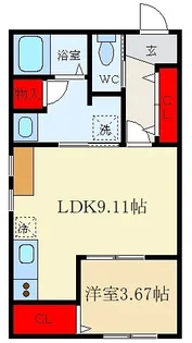 ディアコート光善寺【1階】の間取り