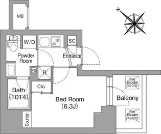 コンフォリア・リヴ横浜平沼【7階】の間取り