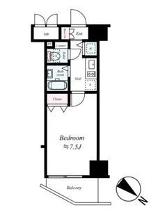 メインステージ五反田駅前【8階】の間取り